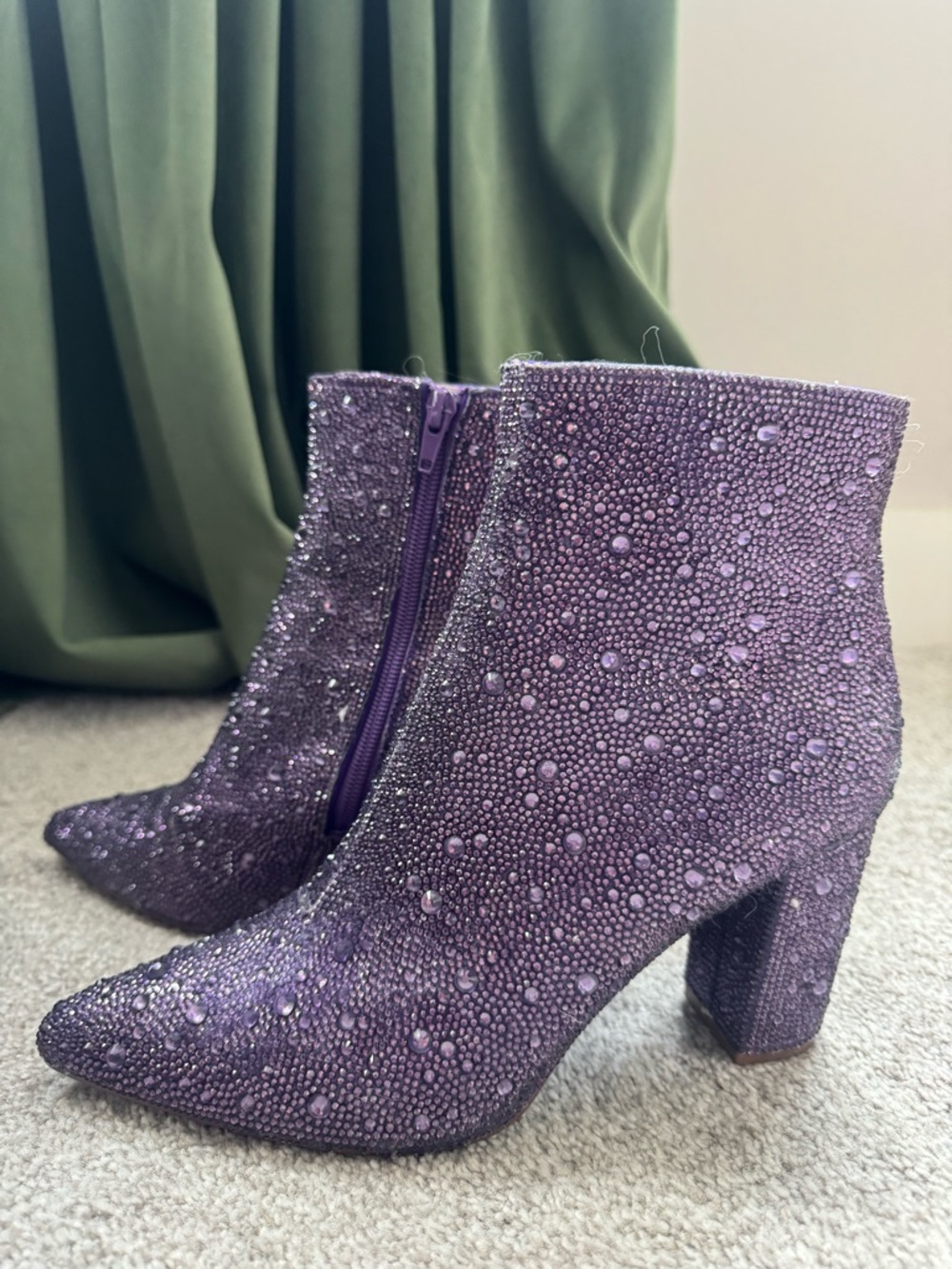 Betsey Johnson Cady Purple Sparkly Boots